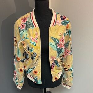 Floral Embroidered Women's Bomber Jacket